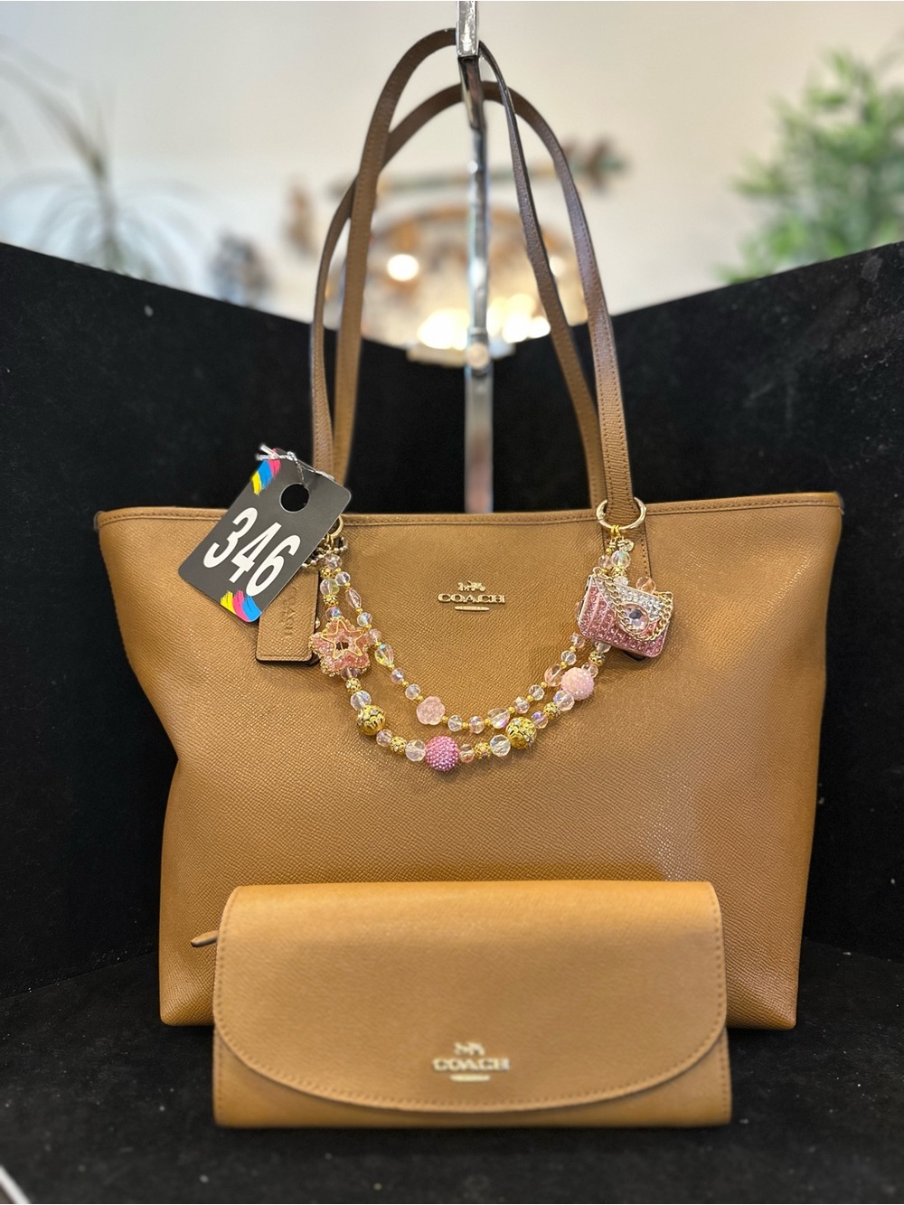 Coach #346 Gallery  Leather Tote with Matching Wallet Set